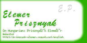 elemer prisznyak business card